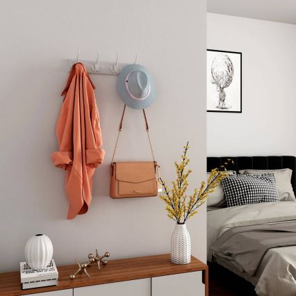 Perchero de pared KATE 40x11x7 cm blanco