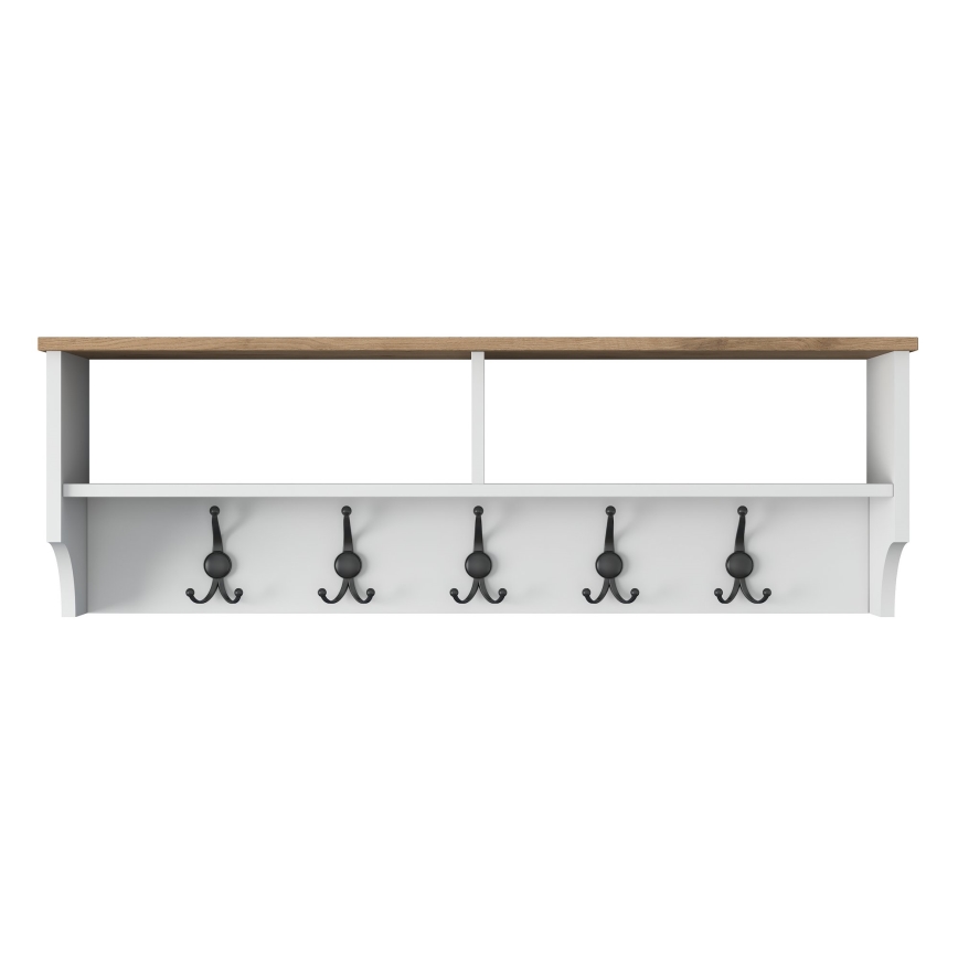 Perchero de pared RANI 120x37x22 cm blanco/beige