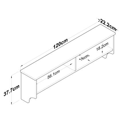 Perchero de pared RANI 120x37x22 cm blanco/beige