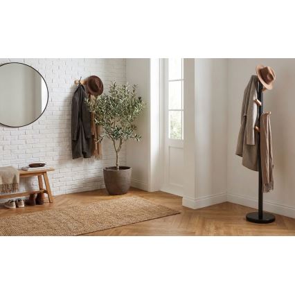 Perchero de pie DOMUS, 177 x 28 cm, negro/beige