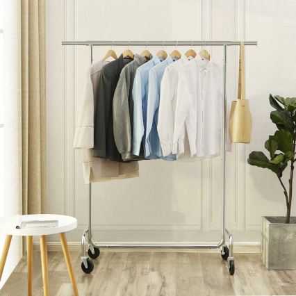 Perchero de pie móvil JEAN 110/150x160x45 cm, plateado