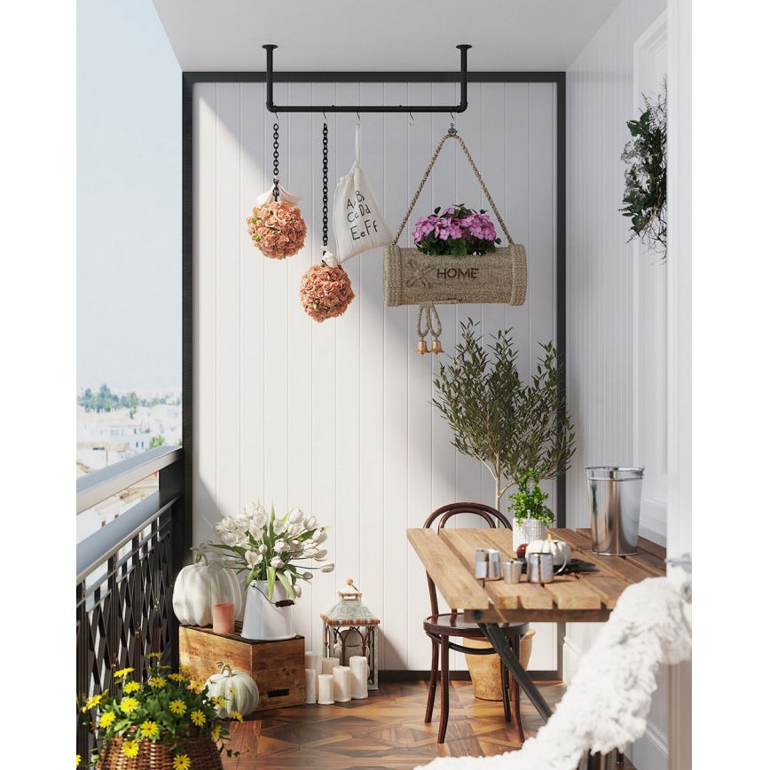 Perchero mural para perchas LINEA 92x7x30 cm, negro