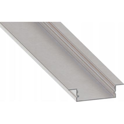 Perfil empotrable de 1 m para tiras LED, acabado plata/blanco