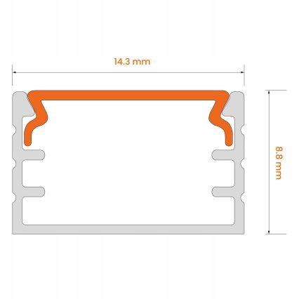 Perfil empotrable de 1 m para tiras LED, blanco