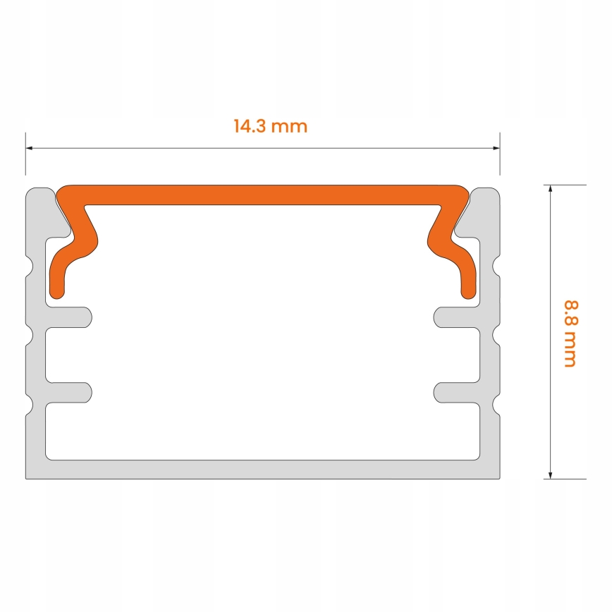 Perfil empotrable de 1 m para tiras LED, blanco