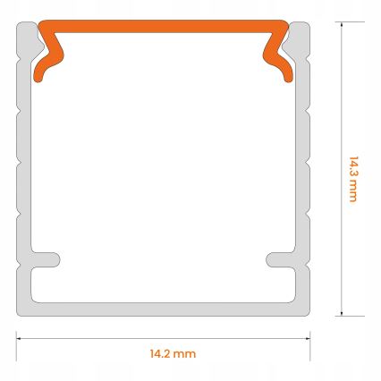 Perfil empotrable para tiras LED, 1 m, blanco