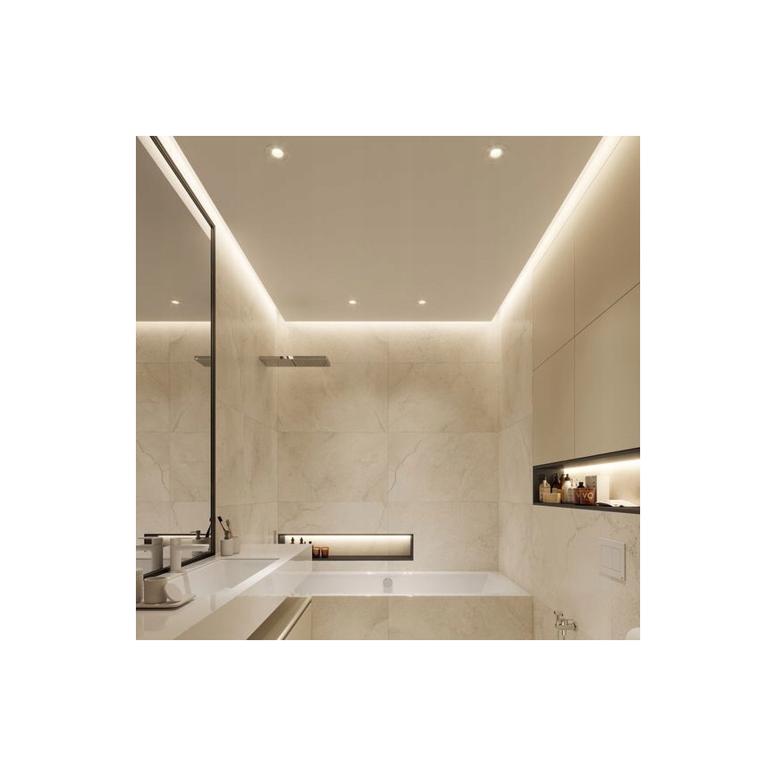 Perfil empotrable para tiras LED, 1 m, negro/transparente