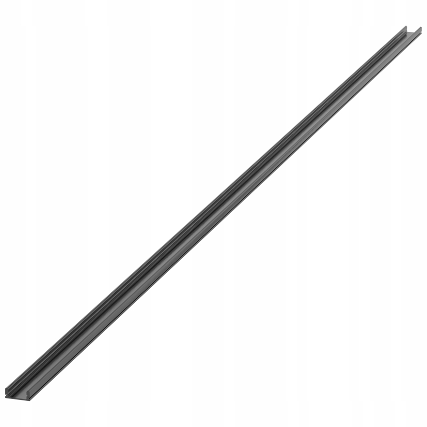 Perfil empotrable para tiras LED, 1 m, negro/transparente