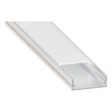 Perfil empotrable para tiras LED 1 m plateado/blanco