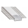 Perfil empotrable para tiras LED, 1 m, plateado/blanco