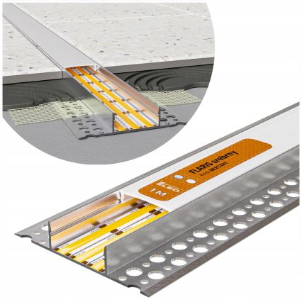 Perfil empotrable para tiras LED 1 m, plateado/blanco