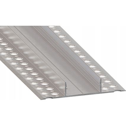 Perfil empotrable para tiras LED 1 m, plateado/blanco