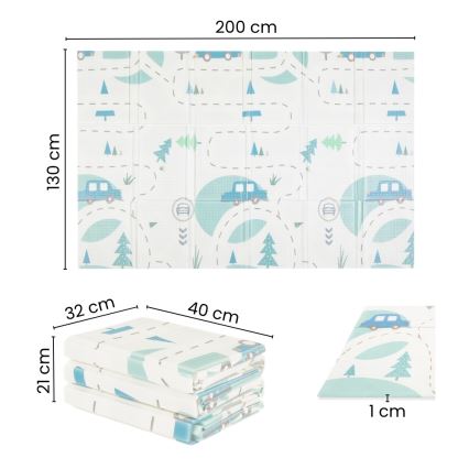 PETITE&MARS - Alfombra de juego plegable CAMPY Animals&Hexagon