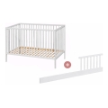 PETITE&MARS - Cuna infantil + barrera NELA BEECH 120x60 cm blanco/haya