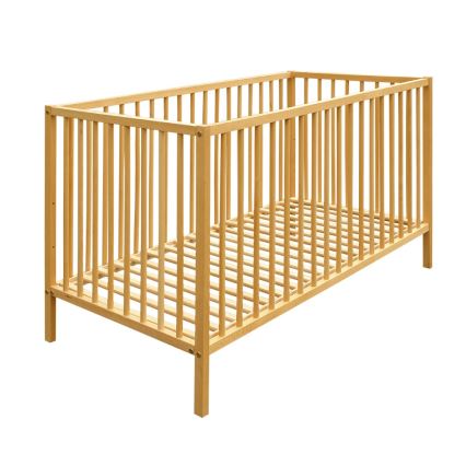 PETITE&MARS - Cuna para bebé + barrera de seguridad NELA BEECH 120x60 cm haya