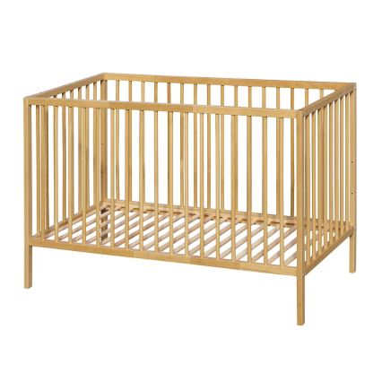 PETITE&MARS - Cuna para bebé + barrera de seguridad NELA BEECH 120x60 cm haya