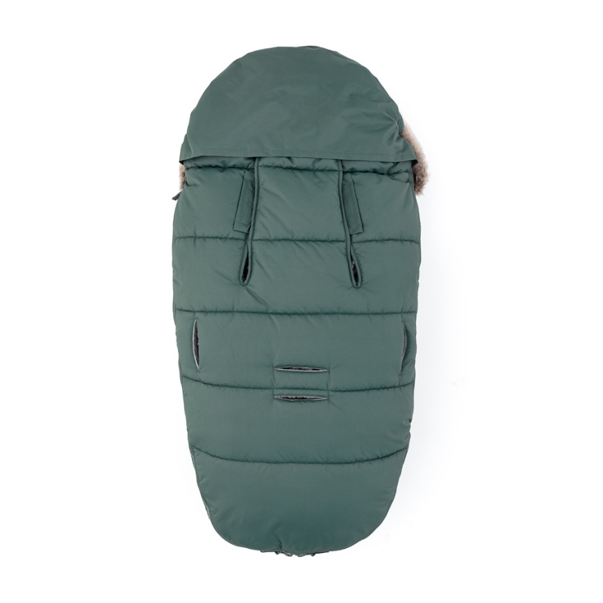 PETITE&MARS - SET Saco infantil 4 en 1 COMFY + manoplas para cochecito FURRY Kaki