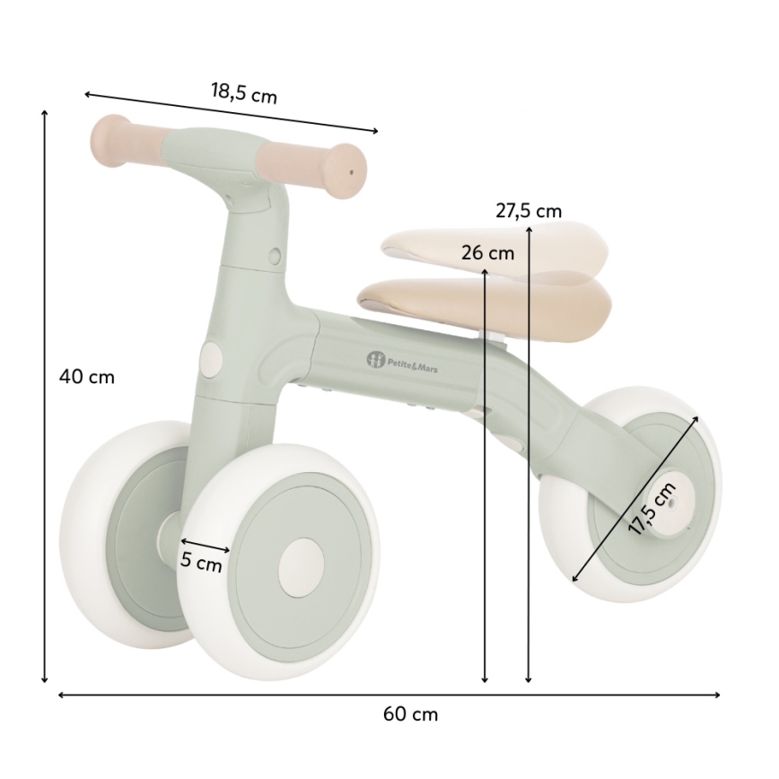 PETITE&MARS - Triciclo infantil 3 en 1 BINGO Blanco marfil