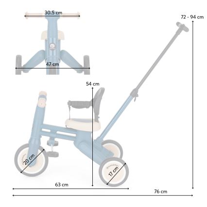 PETITE&MARS - Triciclo infantil 4 en 1 DRIFT Azul Océano