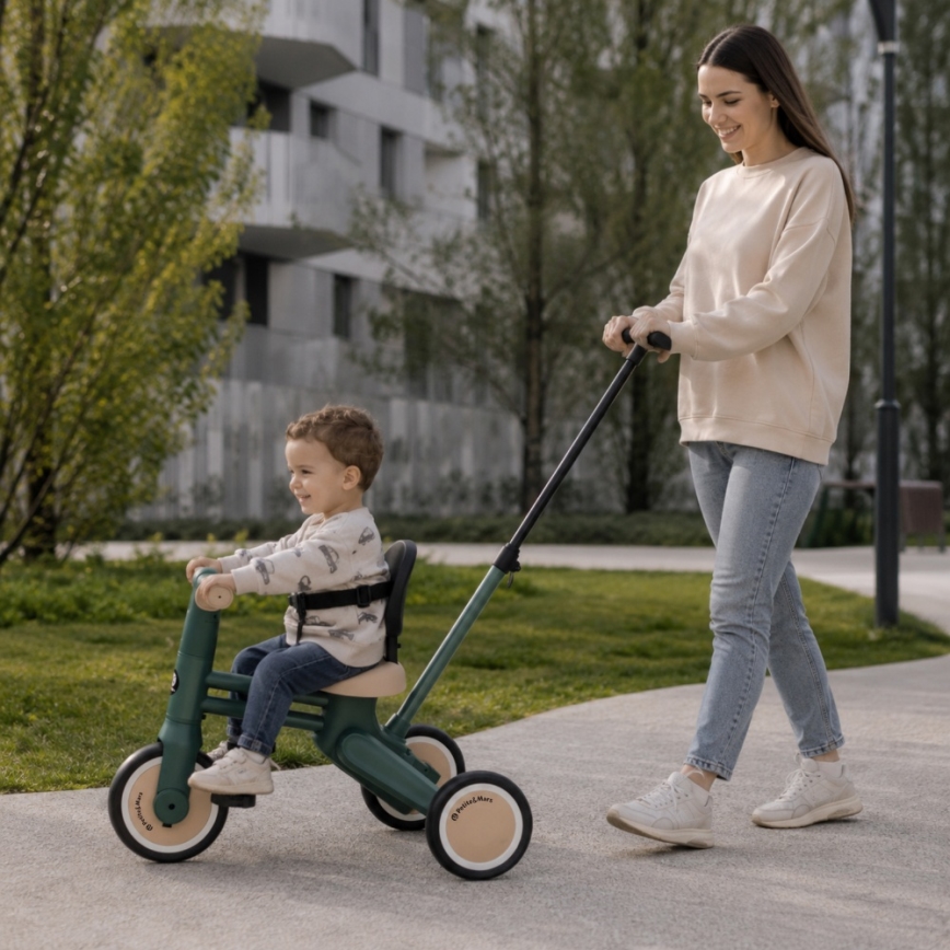 PETITE&MARS - Triciclo infantil 4 en 1 DRIFT Verde Misty