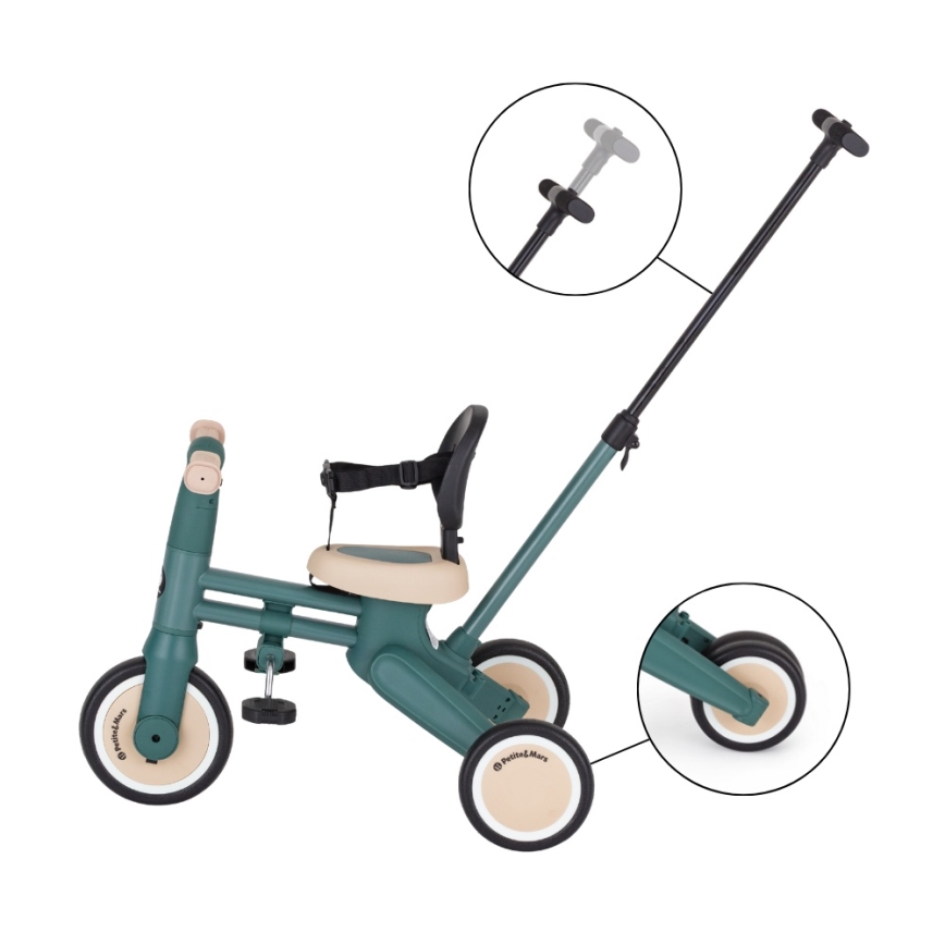 PETITE&MARS - Triciclo infantil 4 en 1 DRIFT Verde Misty