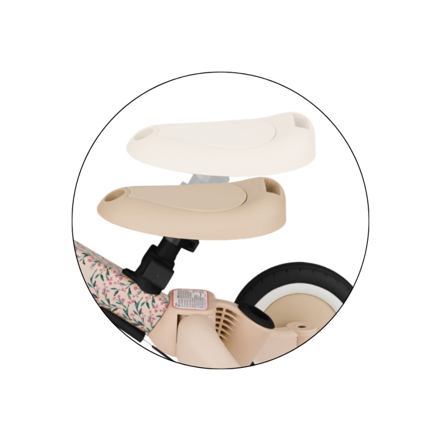 PETITE&MARS - Triciclo infantil 5 en 1 TURBO LIMITED Pink Meadow