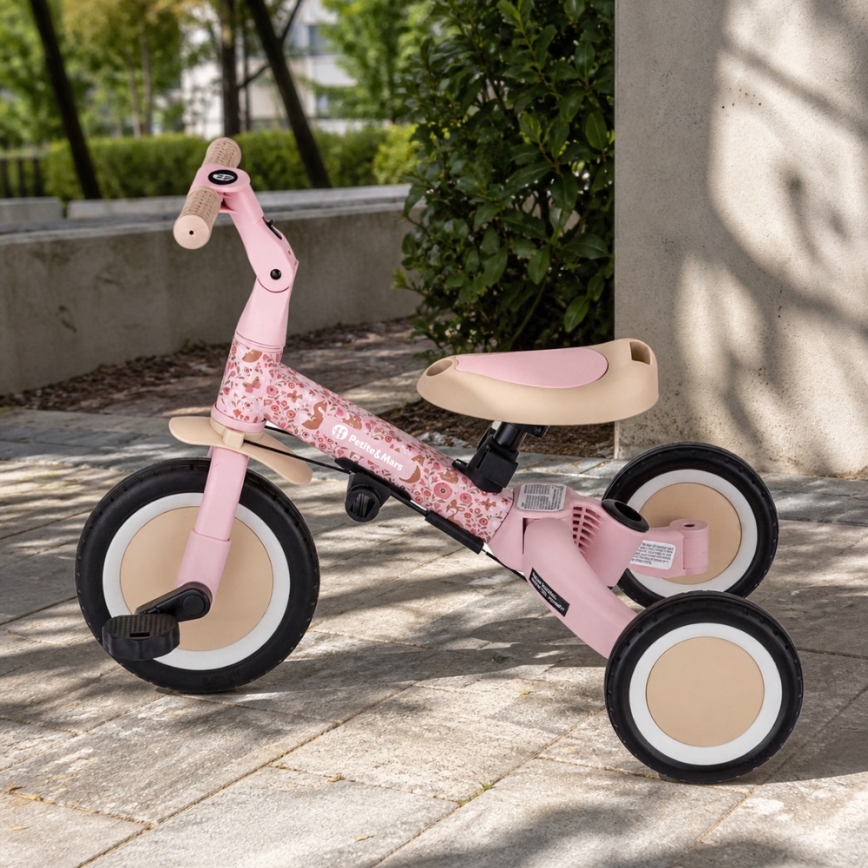 PETITE&MARS - Triciclo infantil 5 en 1 TURBO LIMITED Rosy Wilderness