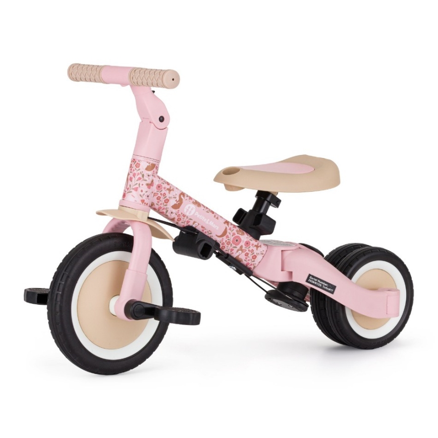 PETITE&MARS - Triciclo infantil 5 en 1 TURBO LIMITED Rosy Wilderness