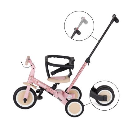 PETITE&MARS - Triciclo infantil 5 en 1 TURBO LIMITED Rosy Wilderness