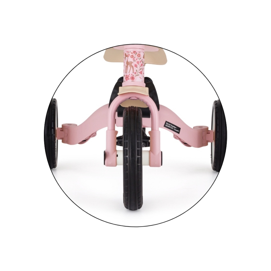 PETITE&MARS - Triciclo infantil 5 en 1 TURBO LIMITED Rosy Wilderness