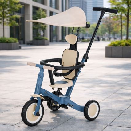 PETITE&MARS - Triciclo infantil 5 en 1 TURBO PLUS Azul Océano