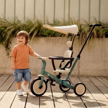 PETITE&MARS - Triciclo infantil 5 en 1 TURBO PLUS Misty Green