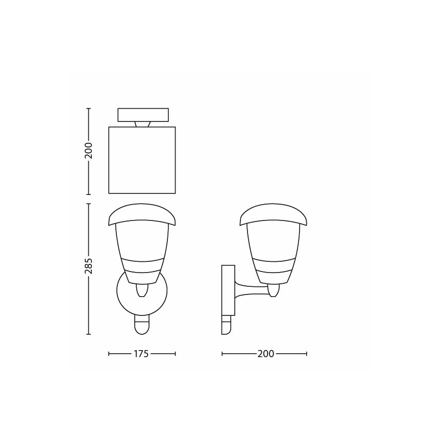 Philips - Aplique con sensor exterior 1xE27/60W