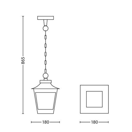 Philips 15406/86/PN - Lámpara colgante de luces para exterior HEDGE 1xE27/60W/230V IP44