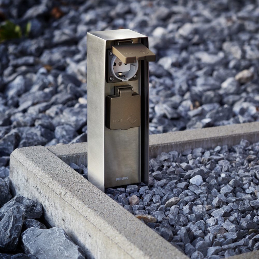 Philips - Columna de enchufes de exterior 230V IP44