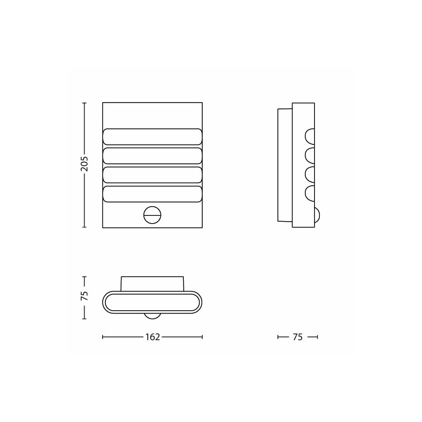 Philips - Aplique LED de pared para exterior con sensor, 3W, 230V, IP44