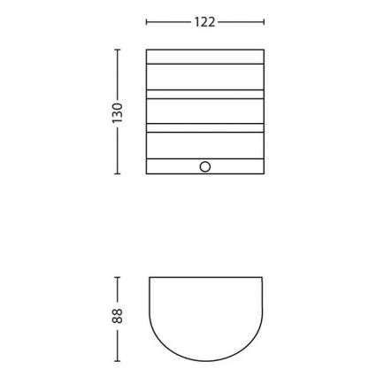 Philips - Aplique de pared LED para exterior con sensor, 3W, IP44