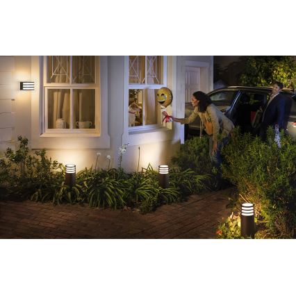 Philips 17402/93/P0 - Lámpara LED regulable exterior HUE LUCCA 1xE27/9,5W/230V
