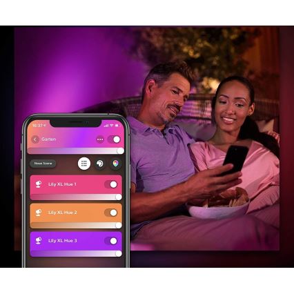 Philips - Lámpara exterior regulable LED RGB Hue LILY LED/15W/230V IP65