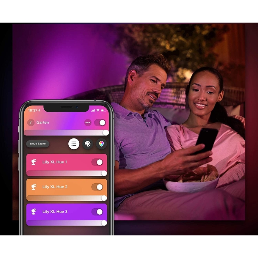 Philips - Lámpara exterior regulable LED RGB Hue LILY LED/15W/230V IP65