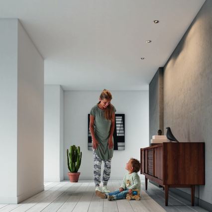 Philips - Pack de 3 luminarias empotrables LED RGBW regulables 1xGU10/4,8W/230V cromo mate + mando a distancia