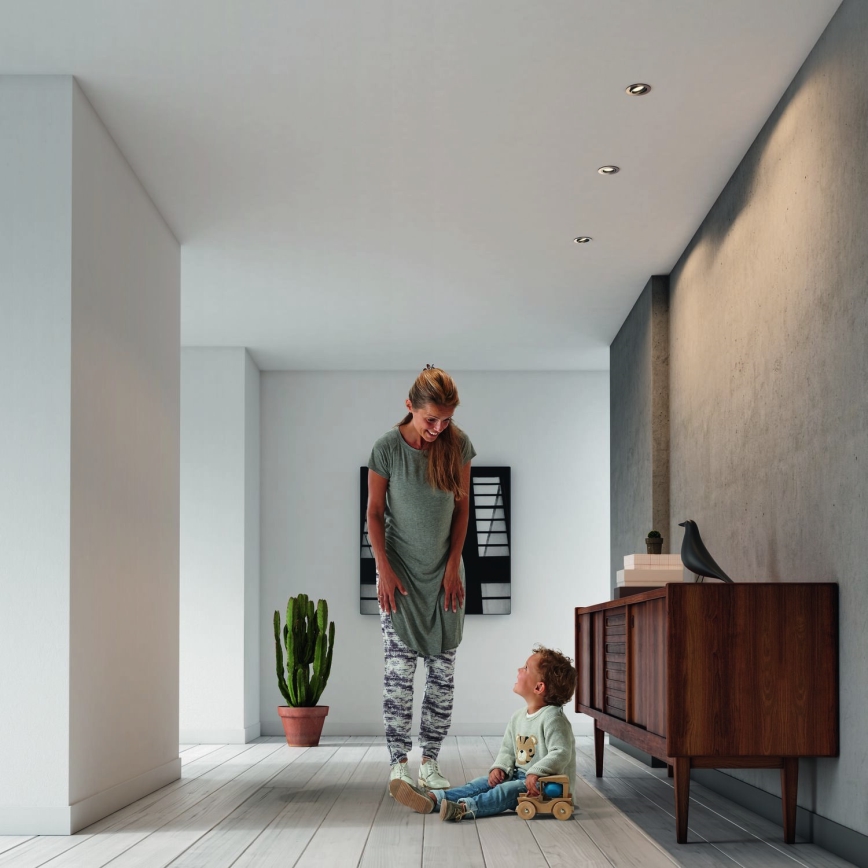 Philips - Pack de 3 luminarias empotrables LED RGBW regulables 1xGU10/4,8W/230V cromo mate + mando a distancia