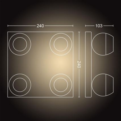 Philips - Lámpara empotrable LED regulable Hue BUCKRAM 4xGU10/5W/230V + mando a distancia