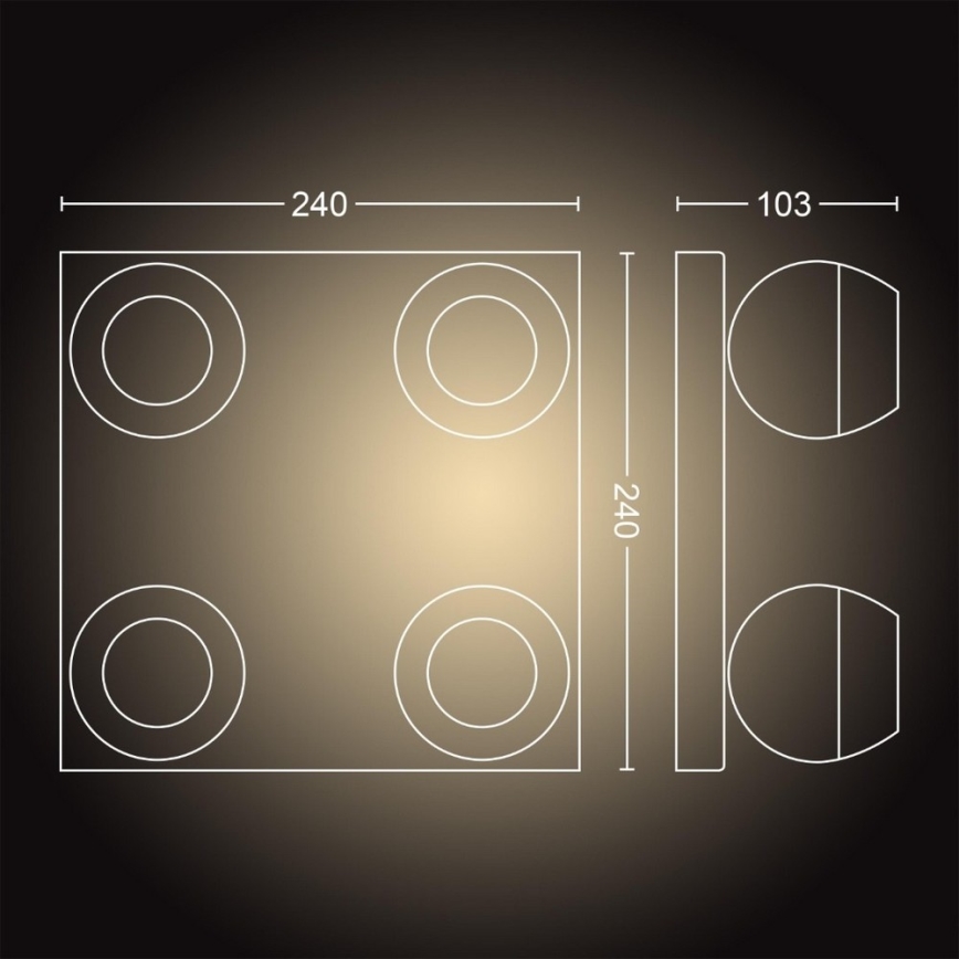 Philips - Lámpara empotrable LED regulable Hue BUCKRAM 4xGU10/5W/230V + mando a distancia