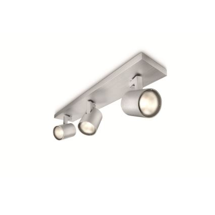 Philips - Foco LED RGBW regulable 3xGU10/4,8W/230V cromo mate + mando a distancia