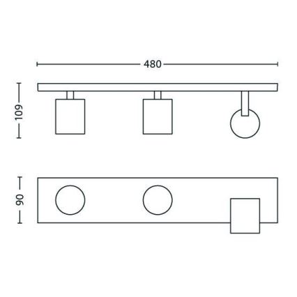 Philips - Foco LED RGBW regulable 3xGU10/4,8W/230V cromo mate + mando a distancia