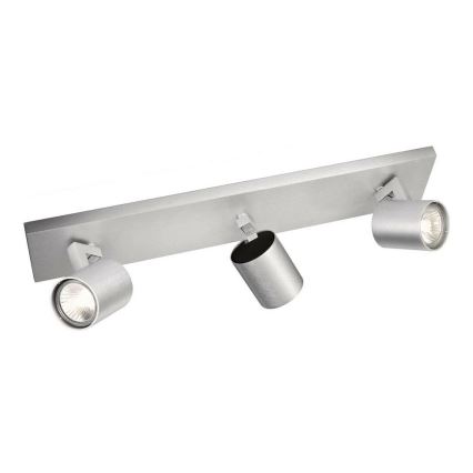 Philips - Luminaria de focos cromo mate 3xGU10/20W/230V