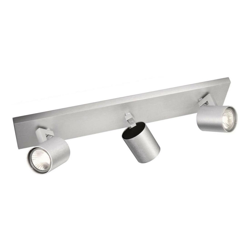 Philips - Luminaria de focos cromo mate 3xGU10/20W/230V