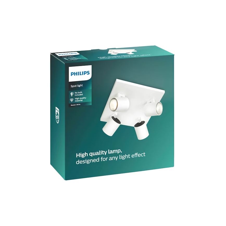 Philips - Lámpara de techo con 4 focos GU10/20W/230V