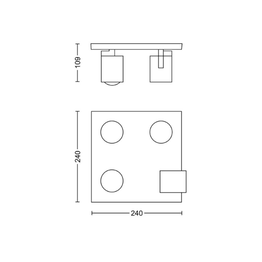 Philips - Lámpara de techo con 4 focos GU10/20W/230V